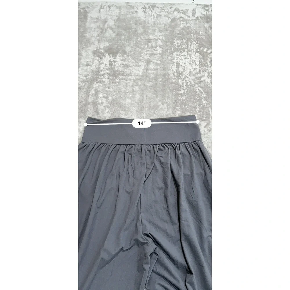 Gracyoga Lounge Pants Size L Gray Wide Leg Yoga Palazzo High Rise Pockets Comfy